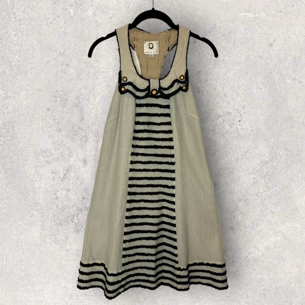 Mayle Striped Sleeveless T Back Baby Doll Dress size 4